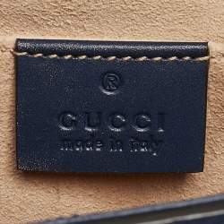 Gucci Navy Blue Guccissima Leather Small Padlock Shoulder Bag
