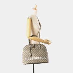 Gucci Brown Balenciaga The Hacker Project Medium GG Supreme Ville Satchel