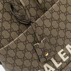 Gucci Brown Balenciaga The Hacker Project Medium GG Supreme Ville Satchel