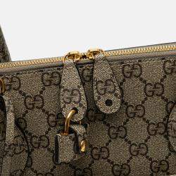 Gucci Brown Balenciaga The Hacker Project Medium GG Supreme Ville Satchel