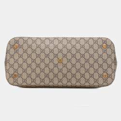 Gucci Brown Balenciaga The Hacker Project Medium GG Supreme Ville Satchel