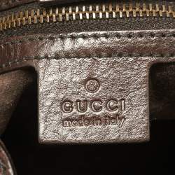 Gucci Brown Python Horsebit Jockey Tote