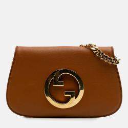 Gucci Brown Calfskin Blondie Chain Satchel