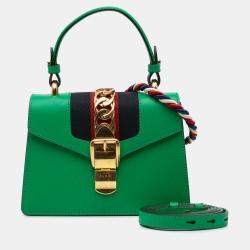 Gucci Green Mini Leather Sylvie Satchel