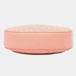 Gucci Pink Mini Matelasse Leather GG Marmont Half Moon Hobo
