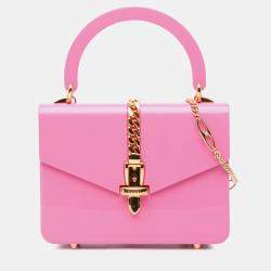 Gucci Pink Mini Acrylic Sylvie 1969 Top Handle Bag