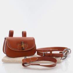 Gucci Bamboo 1947 Mini Brown Calfskin Leather Waist Bag