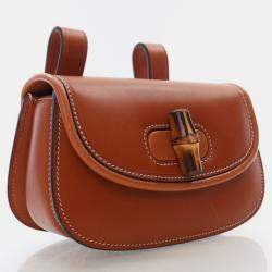 Gucci Bamboo 1947 Mini Brown Calfskin Leather Waist Bag