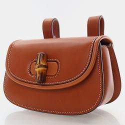 Gucci Bamboo 1947 Mini Brown Calfskin Leather Waist Bag