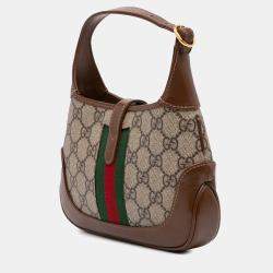 Gucci Brown Mini GG Supreme Jackie 1961 Crossbody Shoulder Bag