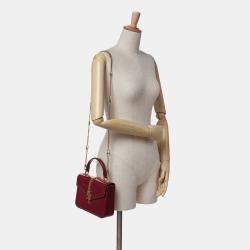 Gucci Red Mini Patent Sylvie 1969 Top Handle Bag