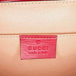 Gucci Red Mini Patent Sylvie 1969 Top Handle Bag