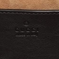 Gucci Beige/Black GG Supreme Canvas and Leather Small Padlock Shoulder Bag