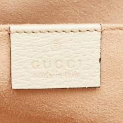 Gucci White Leather Vintage Web Ophidia Small Tote