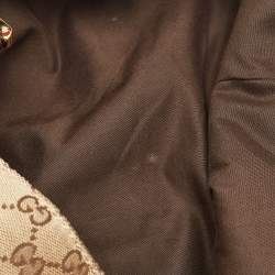 Gucci Beige/Dark Brown GG Canvas and Leather New Ladies Web Tote