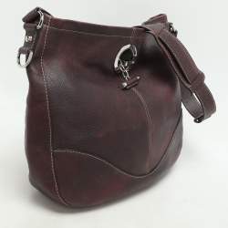 Gucci Dark Burgundy Leather Charlotte Crossbody Bag