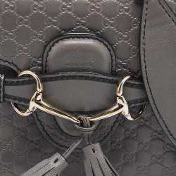 Gucci Grey Microguccissima Leather Mini Emily Chain Crossbody Bag