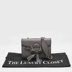 Gucci Grey Microguccissima Leather Mini Emily Chain Crossbody Bag