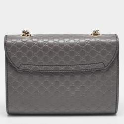 Gucci Grey Microguccissima Leather Mini Emily Chain Crossbody Bag