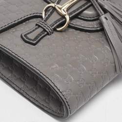 Gucci Grey Microguccissima Leather Mini Emily Chain Crossbody Bag