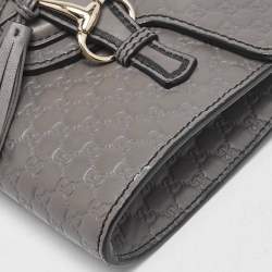 Gucci Grey Microguccissima Leather Mini Emily Chain Crossbody Bag