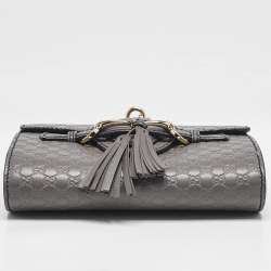 Gucci Grey Microguccissima Leather Mini Emily Chain Crossbody Bag
