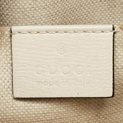 Gucci Beige/Off White GG Supreme Canvas and Leather Mini Horsebit 1955 Bag