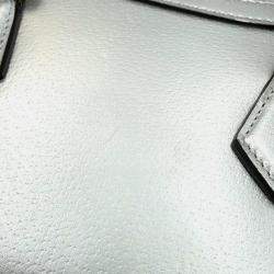 Gucci Silver Mini Calfskin Bamboo Diana Satchel