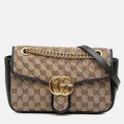 Gucci Small GG Marmont Matelasse Canvas Flap Crossbody