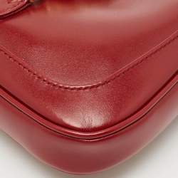 Gucci Dark Red Leather Jackie 1961 Mini Shoulder Bag