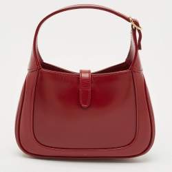 Gucci Dark Red Leather Jackie 1961 Mini Shoulder Bag