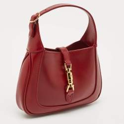 Gucci Dark Red Leather Jackie 1961 Mini Shoulder Bag