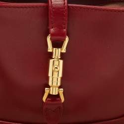 Gucci Dark Red Leather Jackie 1961 Mini Shoulder Bag