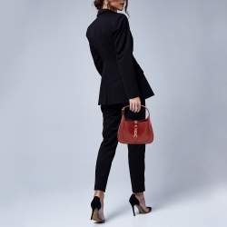 Gucci Dark Red Leather Jackie 1961 Mini Shoulder Bag