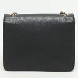 Gucci Black Leather Dollar Interlocking GG Shoulder Bag