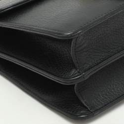 Gucci Black Leather Dollar Interlocking GG Shoulder Bag
