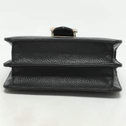 Gucci Black Leather Dollar Interlocking GG Shoulder Bag