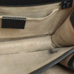 Gucci Black Leather Dollar Interlocking GG Shoulder Bag