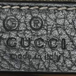 Gucci Black Leather Dollar Interlocking GG Shoulder Bag