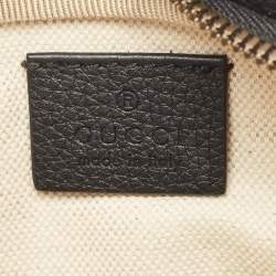Gucci Black Leather Logo Web Small Belt Bag