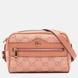 Gucci Pink Mini GG Canvas Ophidia Crossbody