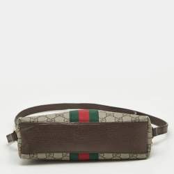 Gucci Beige/Brown GG Supreme Canvas Small Web Ophidia Shoulder Bag