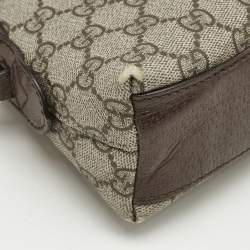 Gucci Beige/Brown GG Supreme Canvas Small Web Ophidia Shoulder Bag