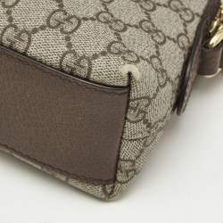Gucci Beige/Brown GG Supreme Canvas Small Web Ophidia Shoulder Bag