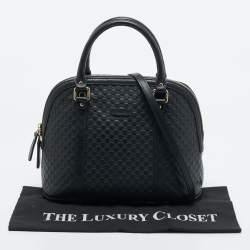 Gucci Black Microguccissima Leather Nice Dome Satchel