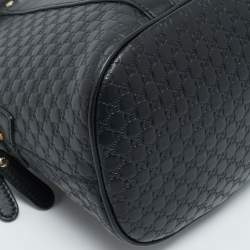 Gucci Black Microguccissima Leather Nice Dome Satchel