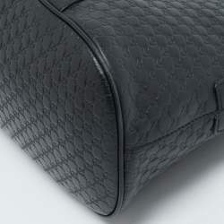 Gucci Black Microguccissima Leather Nice Dome Satchel
