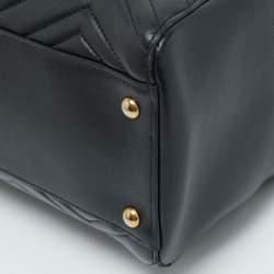 Gucci Black Matelasse Leather Medium GG Marmont Tote