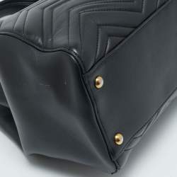 Gucci Black Matelasse Leather Medium GG Marmont Tote
