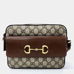 Gucci Brown PVC 1955 Horsebit Small Crossbody Bag